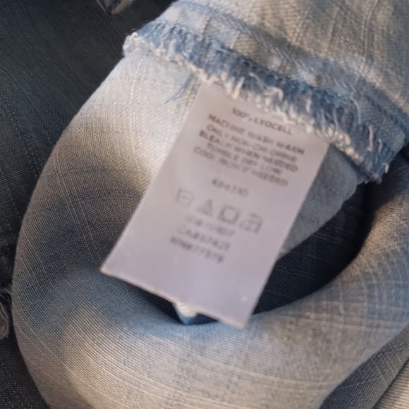 Loft Women's Outlet Tie Neck Denim Style Chambray Tank Top Sz M Lyocell - Picture 9 of 9